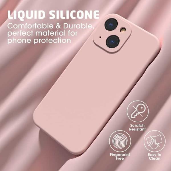 iPhone 15 kumitettu mattapinkki kuoren neste - vaaleanpunainen