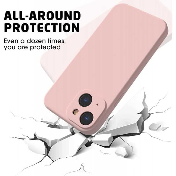 iPhone 15 kumitettu mattapinkki kuoren neste - vaaleanpunainen