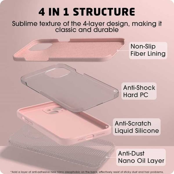 iPhone 15 kumitettu mattapinkki kuoren neste - vaaleanpunainen