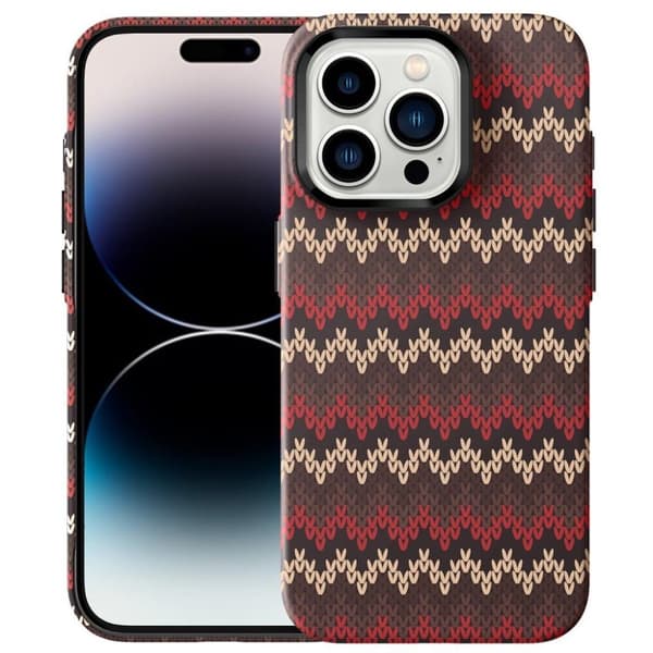 Tunt Bakskal till iPhone 14 Pro Textildesign - Röd