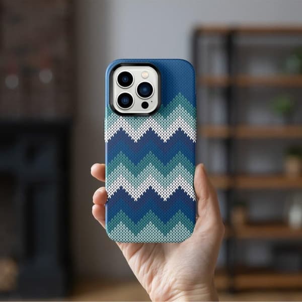 Ohut takakuori iPhone 14 Pro Max Tekstiilikuviointi - sininen