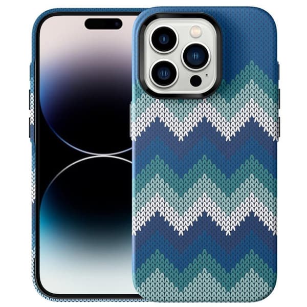 Ohut takakuori iPhone 14 Pro Max Tekstiilikuviointi - sininen