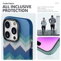 Miniatyrbillede 3 af 6: Tyndt Bagcover til iPhone 14 Pro Max Tekstil Design - Blå