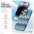Miniatyrbillede 2 af 6: Tyndt Bagcover til iPhone 14 Pro Max Tekstil Design - Blå