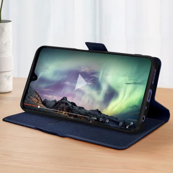 TCL 408 och TCL 406 Folio Slim Blue Case