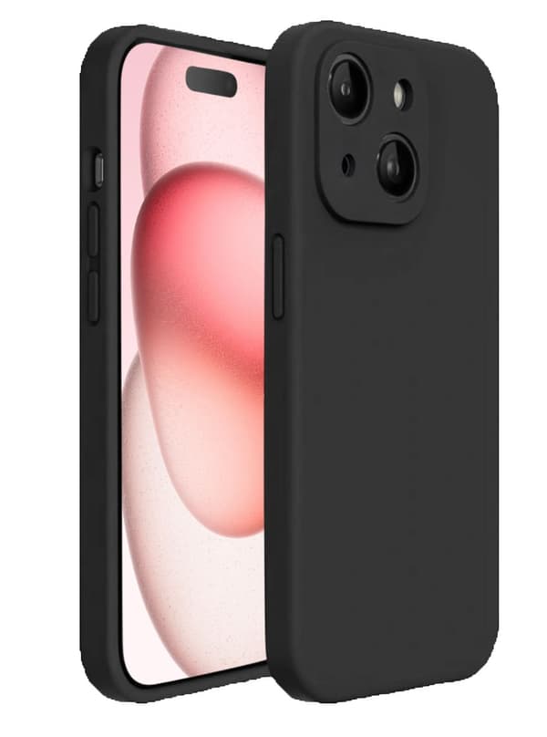 iPhone 15 Plus Matt Svart Skal - Med Kameraskydd
