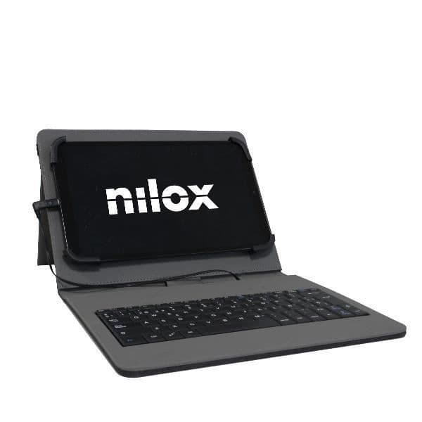 Tastaturväska USB - Nilox - Modell 10 1 - Färg Grå - Tillbehör för Surfplatta - Fodral