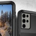 Miniatyrbild 3 av 4: Helt svart fodral till Samsung Galaxy S23 Ultra - LOVE MEI - Stötsäker + Anti-fall - All terräng