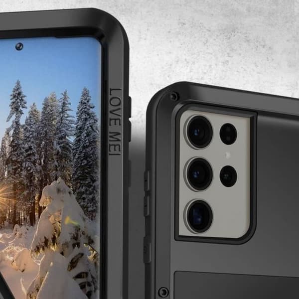 Helt svart fodral till Samsung Galaxy S23 Ultra - LOVE MEI - Stötsäker + Anti-fall - All terräng