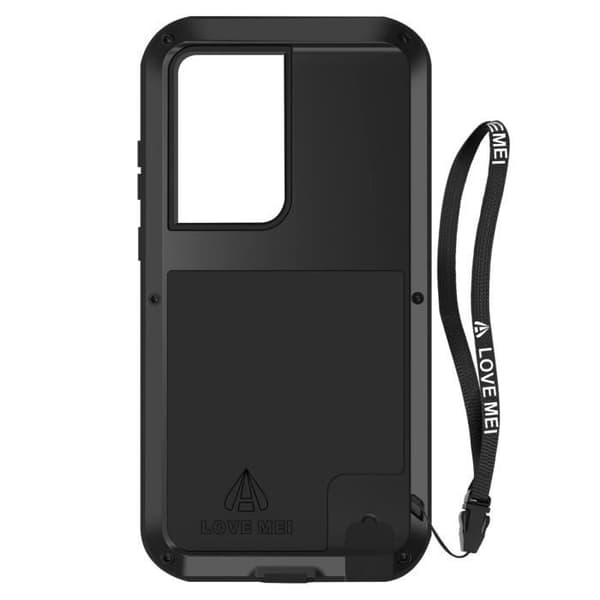 Helt svart fodral till Samsung Galaxy S23 Ultra - LOVE MEI - Stötsäker + Anti-fall - All terräng