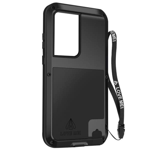 Helt svart fodral till Samsung Galaxy S23 Ultra - LOVE MEI - Stötsäker + Anti-fall - All terräng