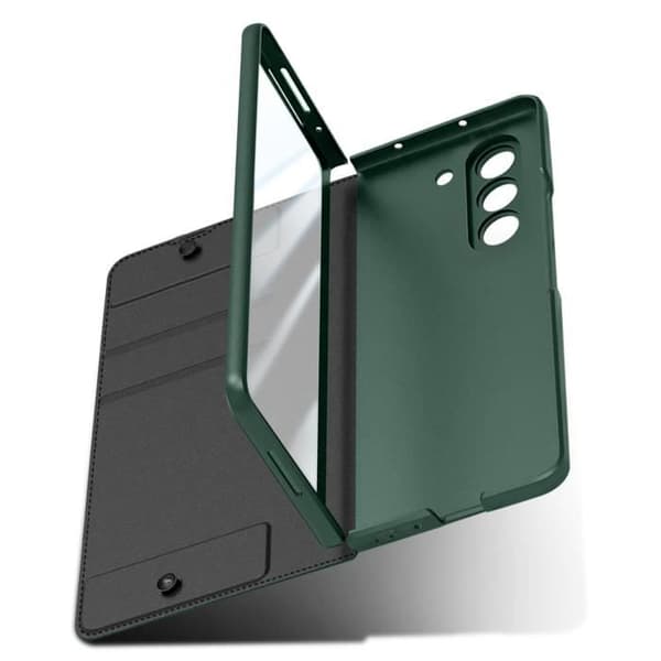 Flip-fodral till Samsung Galaxy Z Fold 5 - AVIZAR - Korthållare och penna - Grön - Stel - Syntet