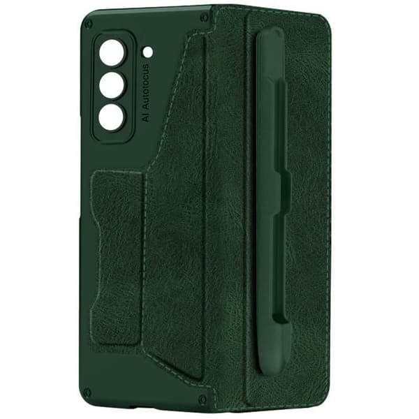 Flip-fodral till Samsung Galaxy Z Fold 5 - AVIZAR - Korthållare och penna - Grön - Stel - Syntet