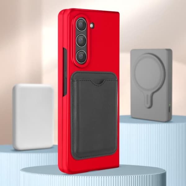 Fodral - AVIZAR - Samsung Galaxy Z Fold 5 - Stel - Röd - Smal design - Magsafe-kompatibel