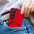 Miniatyrbild 4 av 4: Fodral - AVIZAR - Samsung Galaxy Z Fold 5 - Stel - Röd - Smal design - Magsafe-kompatibel