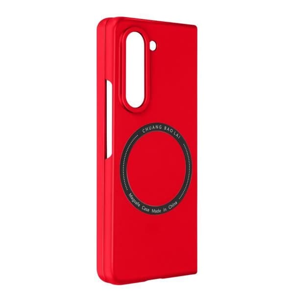 Fodral - AVIZAR - Samsung Galaxy Z Fold 5 - Stel - Röd - Smal design - Magsafe-kompatibel