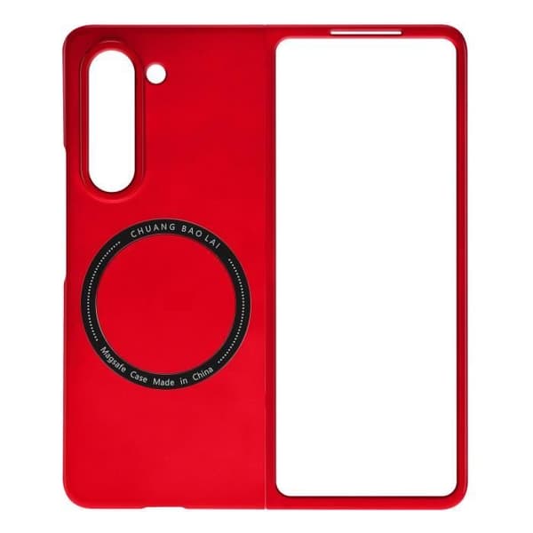 Fodral - AVIZAR - Samsung Galaxy Z Fold 5 - Stel - Röd - Smal design - Magsafe-kompatibel