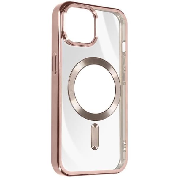 MagSafe Fodral för iPhone 15 Plus - AVIZAR - Rosa Chrome Contour - Silikon - Kameraskydd