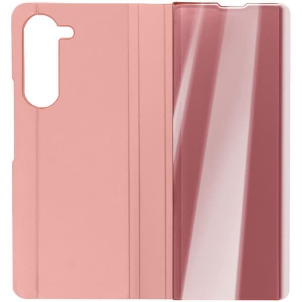 Étui Clear View - AVIZAR - Samsung Galaxy Z Fold 5 - Rosa - Spegel effekt - Transparent lock