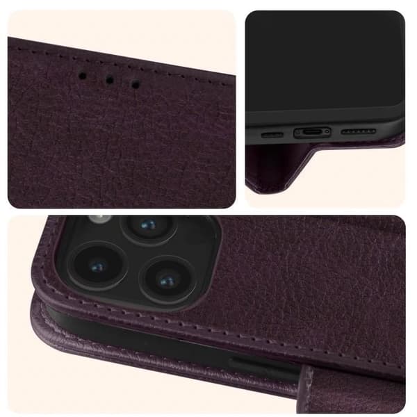 Fodral till iPhone 15 Pro Max - AVIZAR - Chesterfield - Lila - Videosupportfunktion - Plånbok