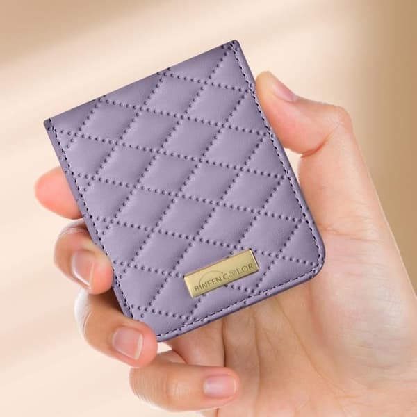 Telefonfodral - AVIZAR - Samsung Galaxy Z Flip 5 - Liknande läder med rhombiskt mönster - Lila - Hårdt