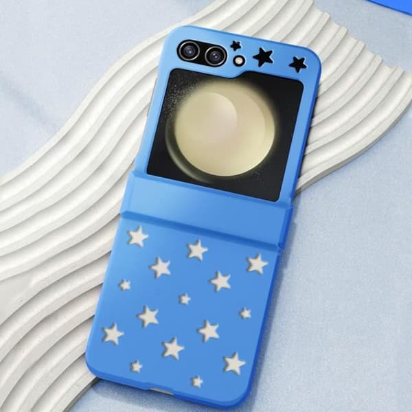 Coque för Samsung Galaxy Z Flip 5 - AVIZAR - Star Case - Hård - Stjärnmönster - Blå