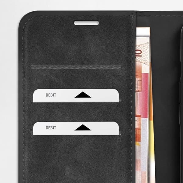 Fodral till iPhone 15 Plus Plånboksfunktion Plånboksställ Svart