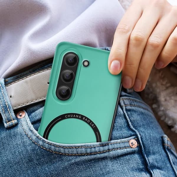 MagSafe Fodral till Samsung Galaxy Z Fold 5 - AVIZAR - Hårt - Minimalistisk design - Upphöjda kanter - Blå