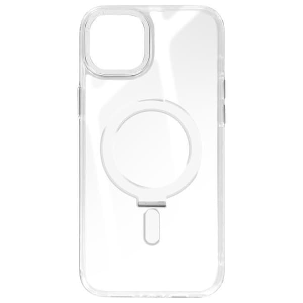 MagSafe-skal för iPhone 15 - AVIZAR - Vit Kontur - Silikon Gel - Magnetring - Förstärkt Skydd