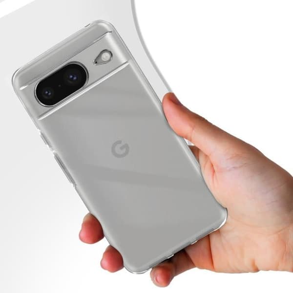 Smartphonefodral - Bigben - Google Pixel 8 - Silikon Gel - Transparent - Anti-gulning