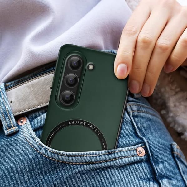 MagSafe Fodral till Samsung Galaxy Z Fold 5 - AVIZAR - Smal design - Mörkgrön