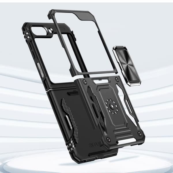 Ringfodral till Samsung Galaxy Z Flip 5 Stötsäker ArmoRing Bump Series Svart