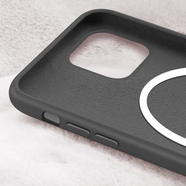 Skyddsskal - AVIZAR - iPhone 15 Plus - Silikon med mjuk yta - Svart - Inbyggd MagSafe