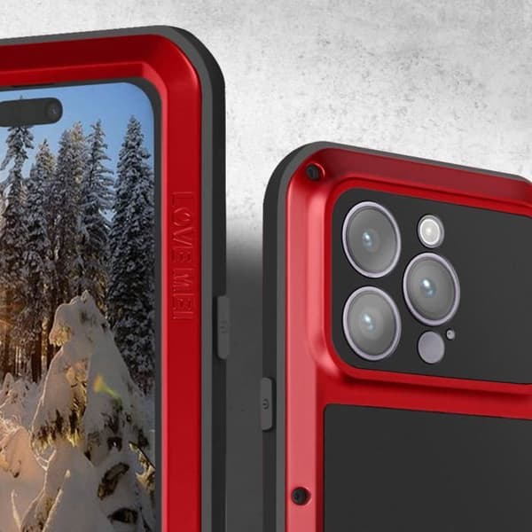 Coque - LOVE MEI - iPhone 14 Pro Max - Stöttålig - Vattentät - Röd
