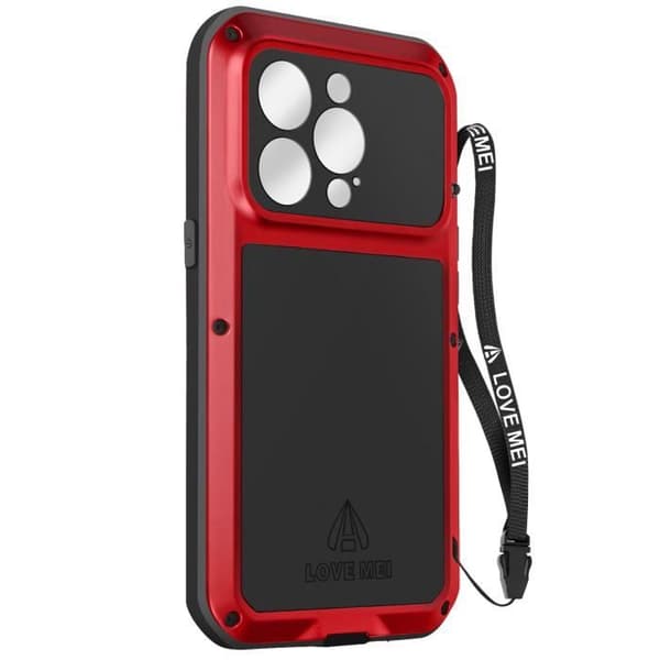 Coque - LOVE MEI - iPhone 14 Pro Max - Stöttålig - Vattentät - Röd