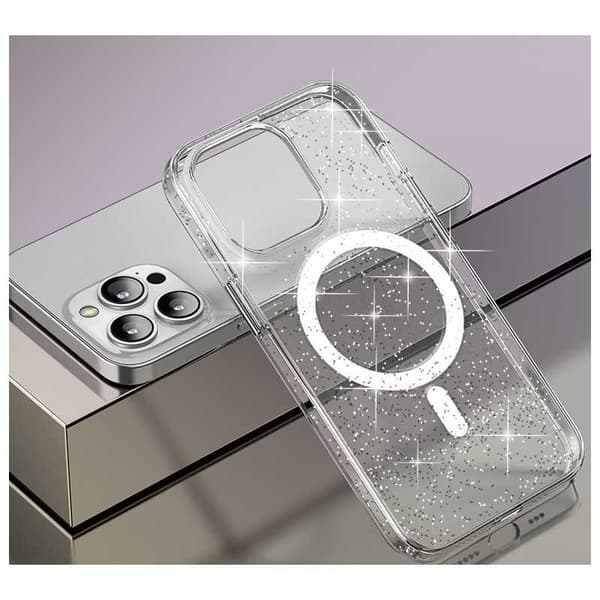 Glitrende MagSafe Cover iPhone 15 - Gennemsigtig