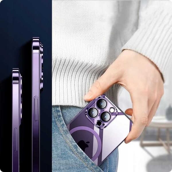 Iskunkestävä MagSafe-yhteensopiva kotelo iPhone 14 Violetti
