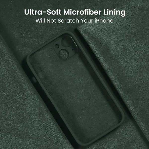 iPhone 14 Gummibelagd Mattgrönt Skal Kameraskydd Liquid - Grön
