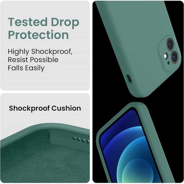 iPhone 12 Gummieret matgrøn skalvæske - grøn