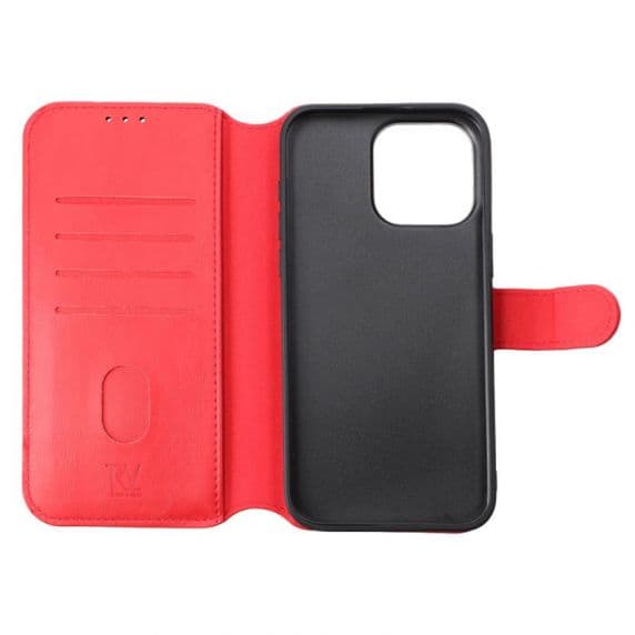 iPhone 15 Pro Max Plånboksfodral med Magnet – Röd