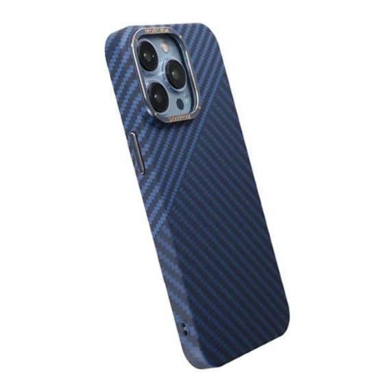 iPhone 15 Pro Max Skal i Kolfiber – Blå/Grå