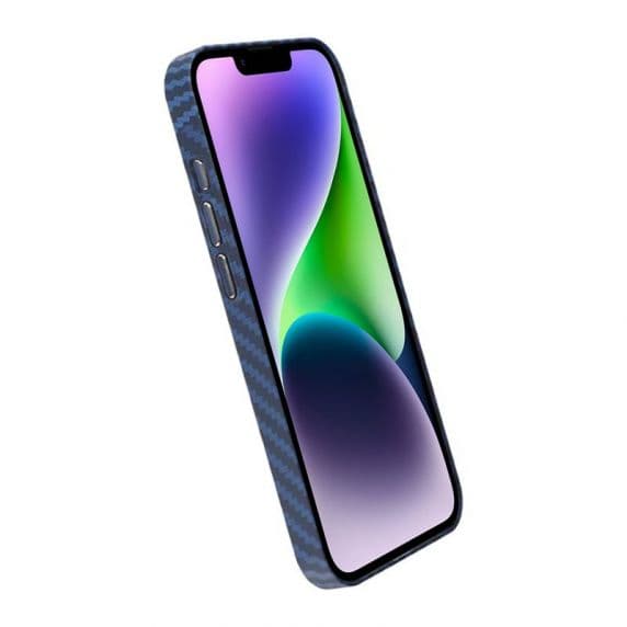 iPhone 15 Pro Max Skal i Kolfiber – Blå/Grå