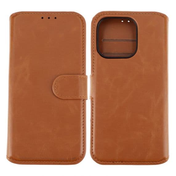iPhone 15 Pro Plånboksfodral med Magnet – Brun