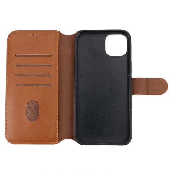 iPhone 15 Plus Plånboksfodral med Magnet – Brun