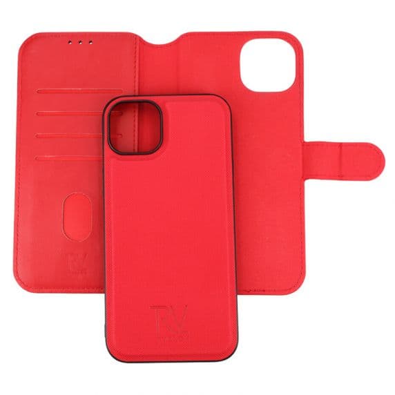 iPhone 15 Plus Plånboksfodral med Magnet – Röd