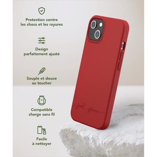 Coque - Just Green - iPhone 13 - Röd - Nedbrytbar - Mjuk