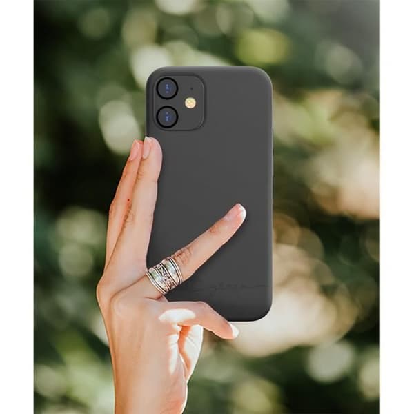 Svart biologiskt nedbrytbart fodral för iPhone 12 mini Just Green