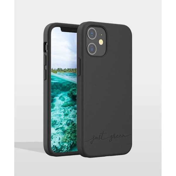 Svart biologiskt nedbrytbart fodral för iPhone 12 mini Just Green