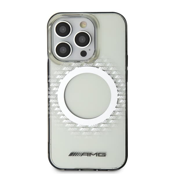 Mercedes Benz iPhone 15 Pro Cover Rhombus Pattern MagSafe AMG Transparent