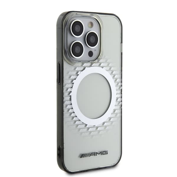 Mercedes Benz iPhone 15 Pro Cover Rhombus Pattern MagSafe AMG Transparent